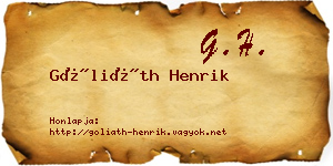 Góliáth Henrik névjegykártya